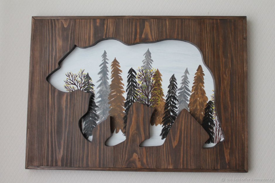 Деревянное панно на стену