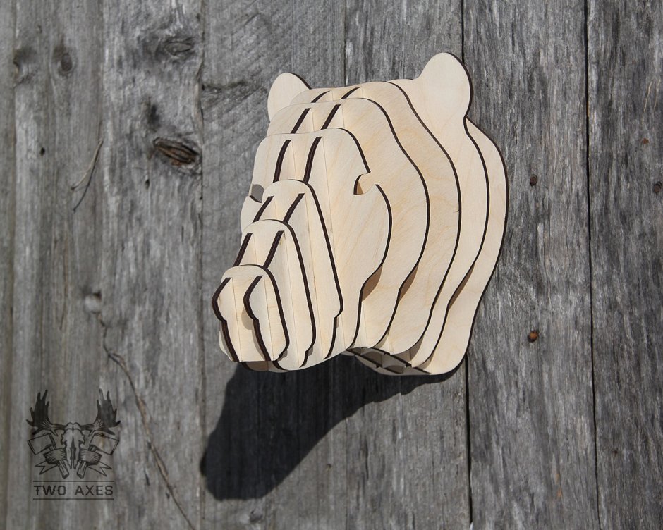 Панно медведь на стену из дерева