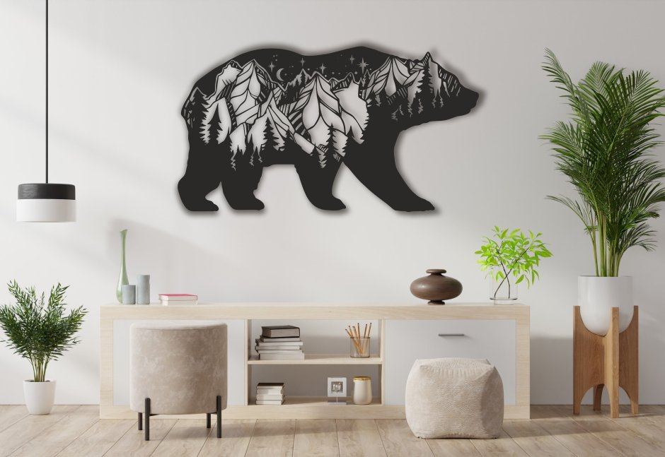 Панно медведь из фанеры