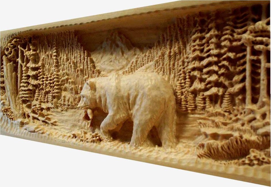 Панно из спилов дерева