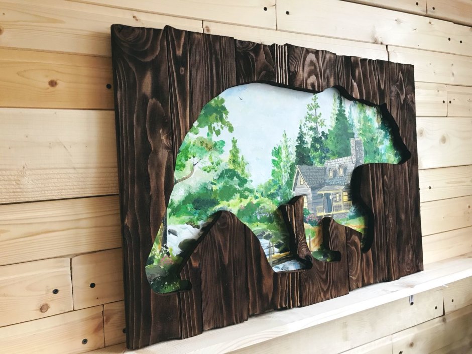 Лось панно из дерева