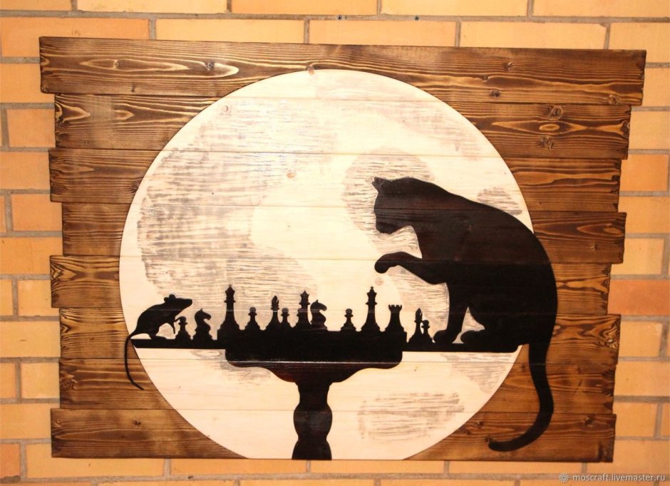 Панно медведь из дерева