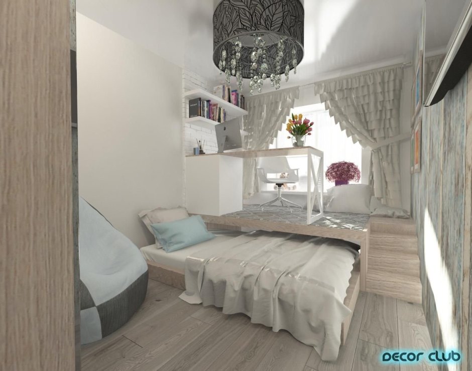 Детская спальня с кроватью-подиумом