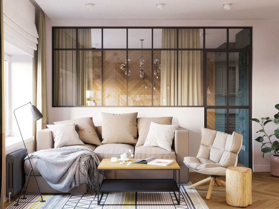 Окно между спальней и гостиной