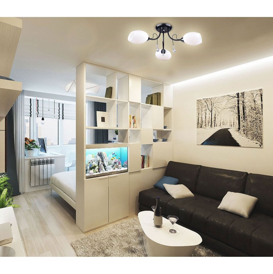 Гостиная-спальня 15м2 икея