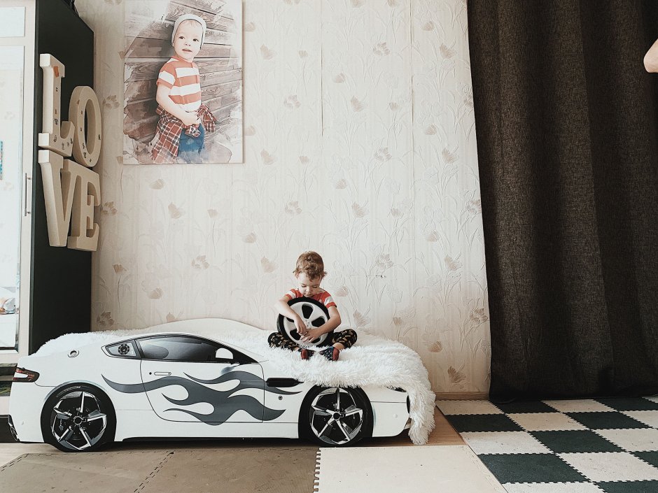 Кровать-машина GTS 90x100 белая