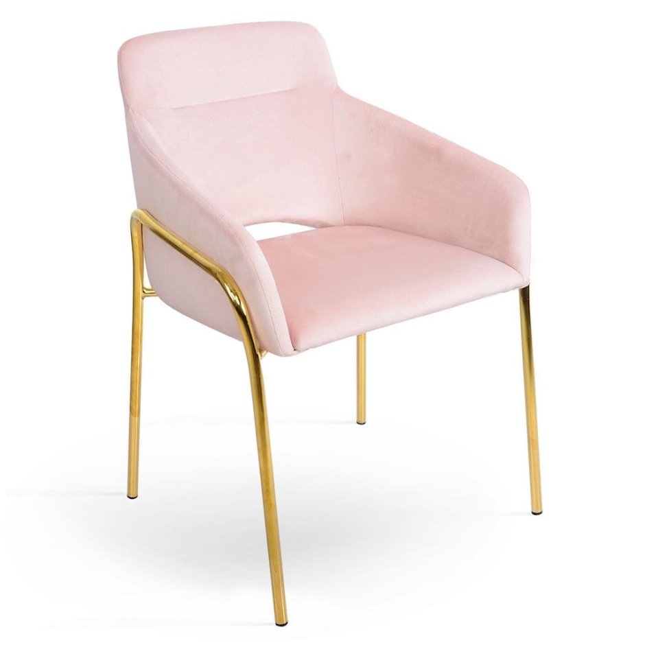 Розовый стул с золотыми ножками