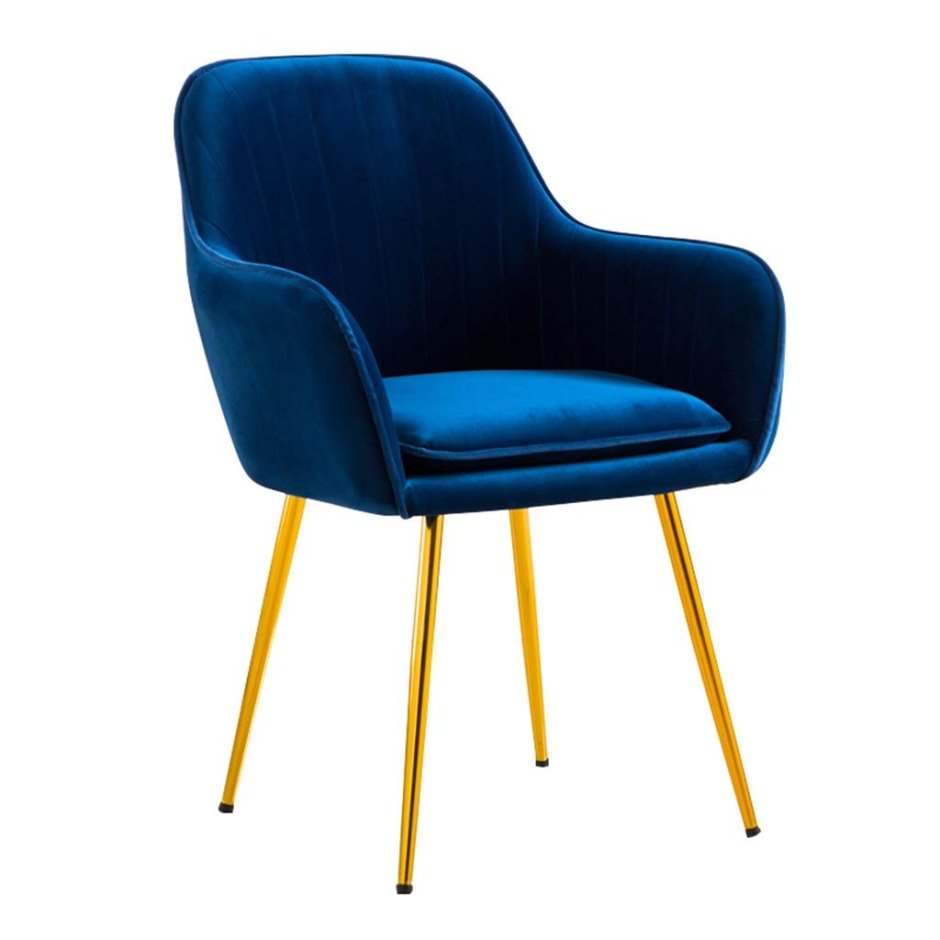 Синий стул с золотыми ножками