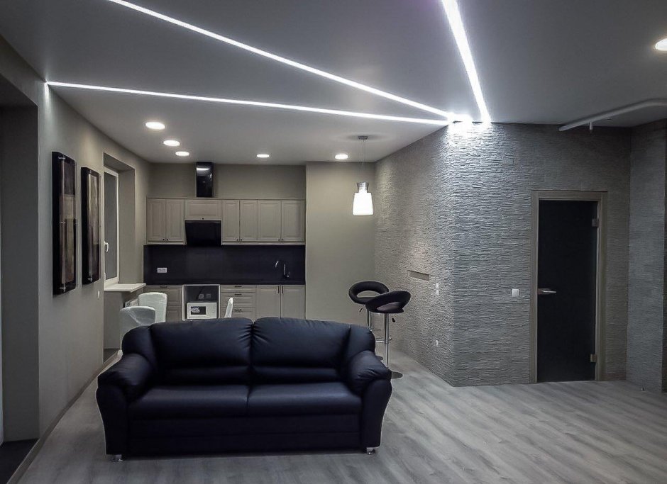 Теневой профиль с подсветкой для натяжных потолков