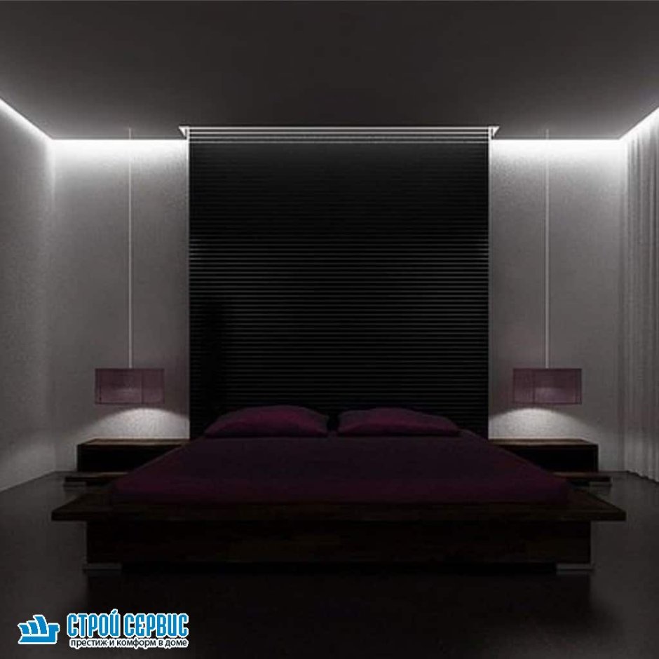 Черный глянцевый потолок