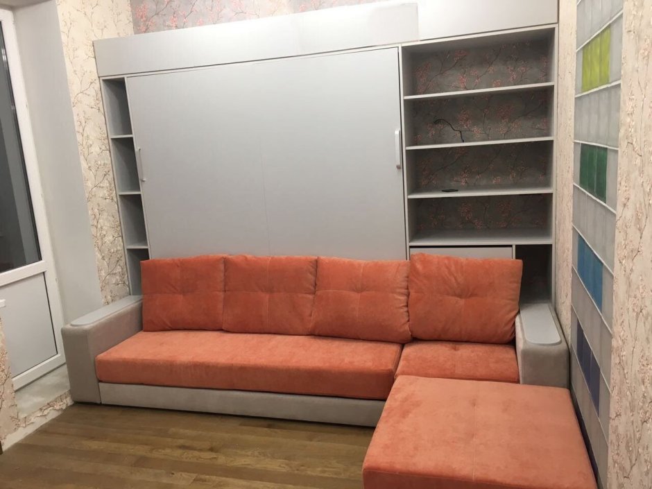 Кровать-шкаф трансформер с диваном и угловым шкафом