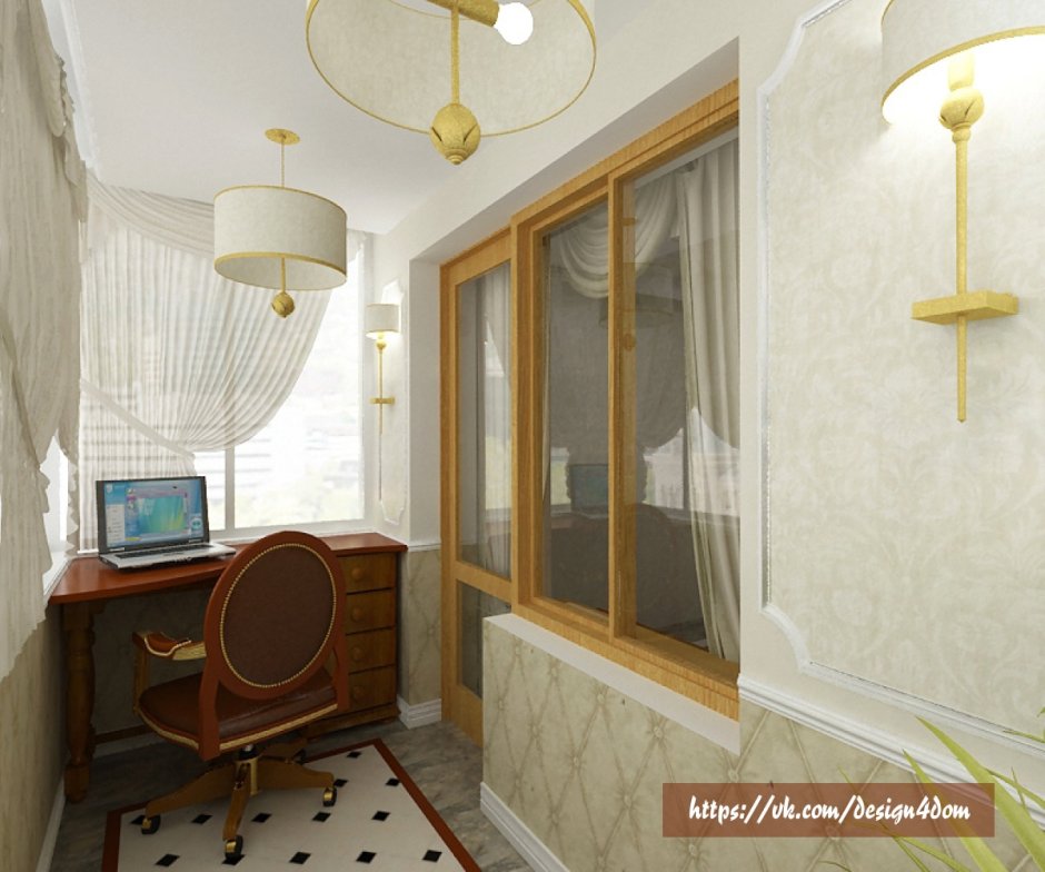 Отделка лоджии кабинета