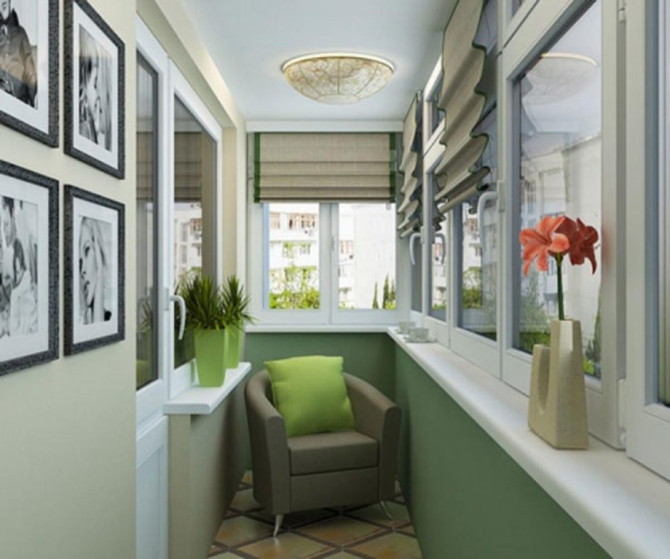 Интерьер балкона лоджии