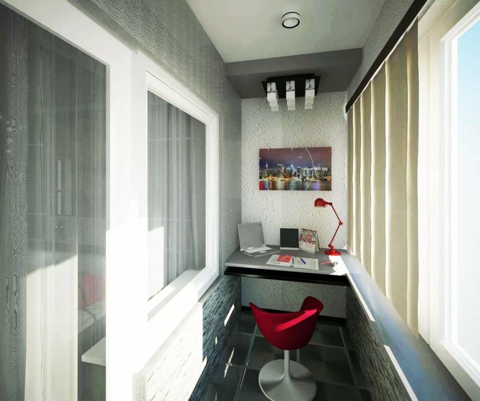 Интерьер лоджии 3 метра