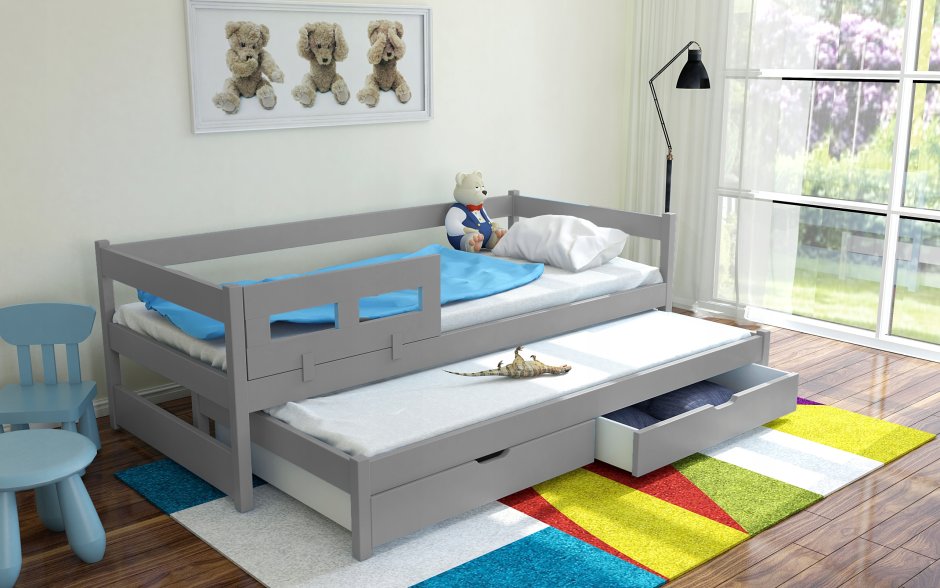 Выдвижная кровать для двоих детей икеа