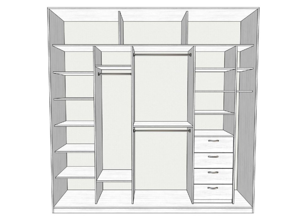 Планировка шкафа купе в спальню