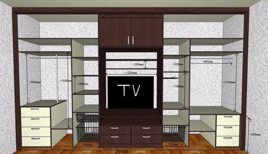 Большой шкаф купе наполнение