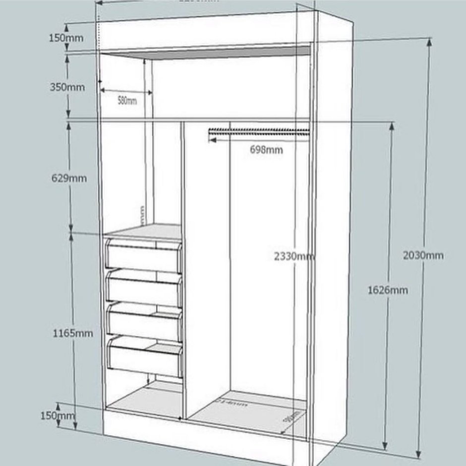 Проекты встроенных шкафов купе