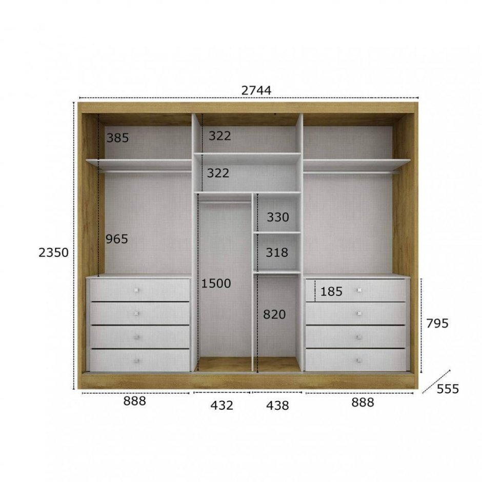 Наполнение шкафа для троих детей