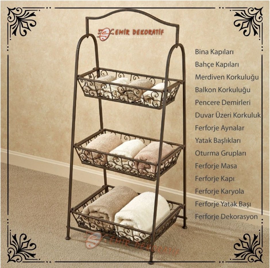 Кованые этажерки для ванной комнаты