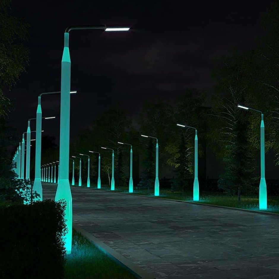 Светящиеся опоры уличного освещения