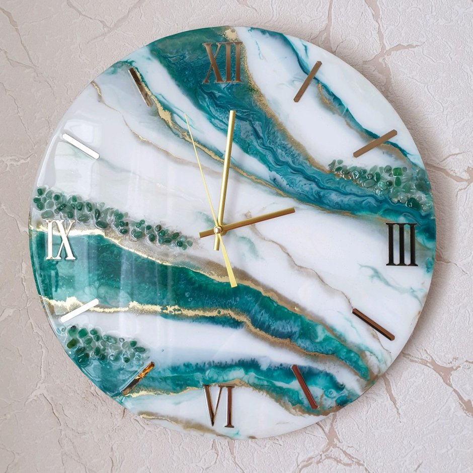 Часы из эпоксидной смолы абстракция