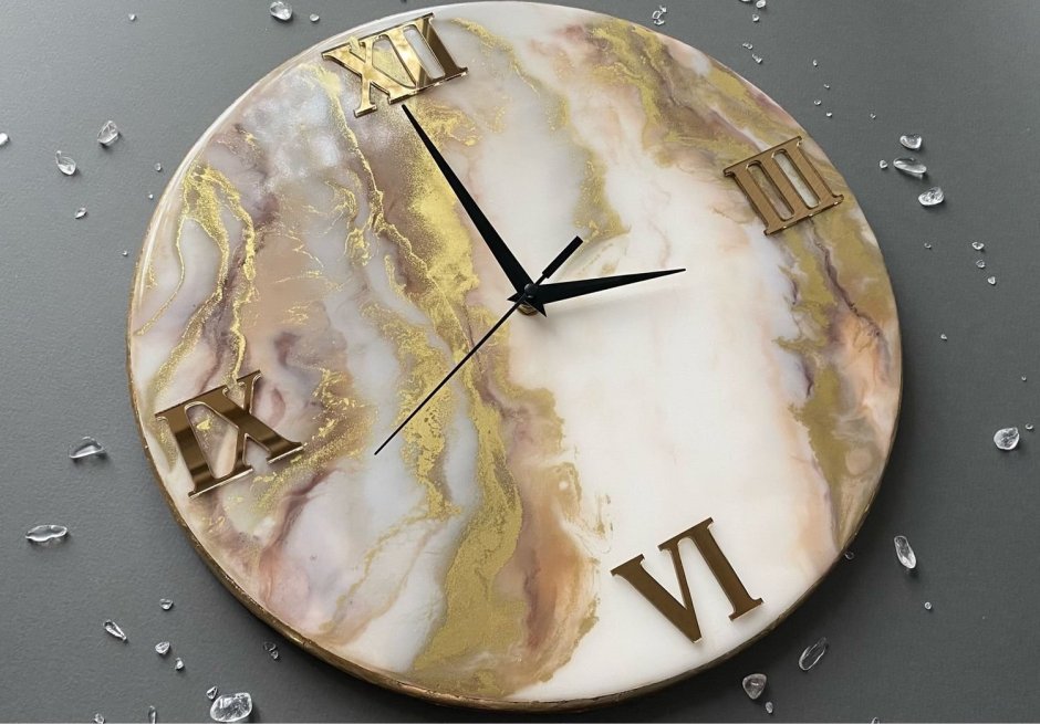 Эпоксидная смола часы с логотипом