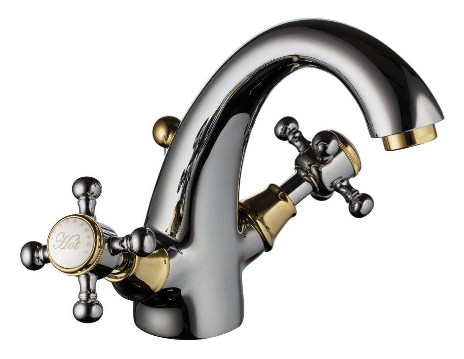 Смеситель для раковины золото Reitano Retro Antica