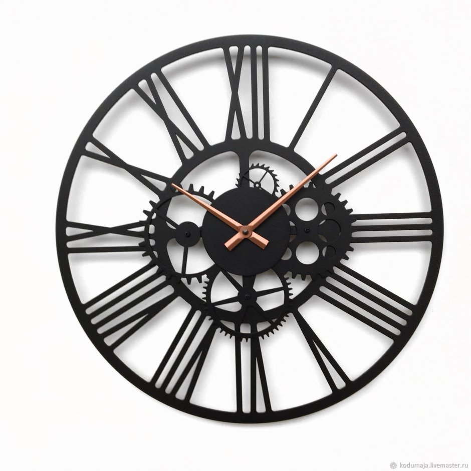 Часы лофт металл римские 40см