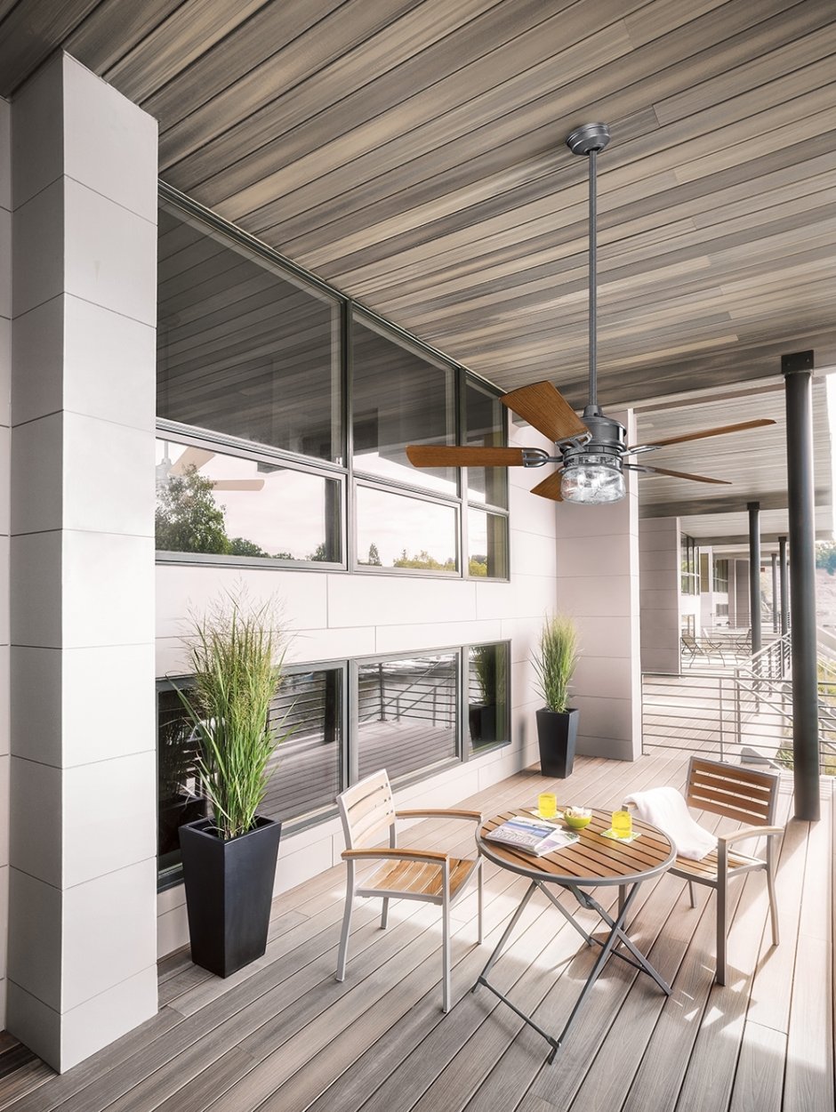 Отделка потолка террасы