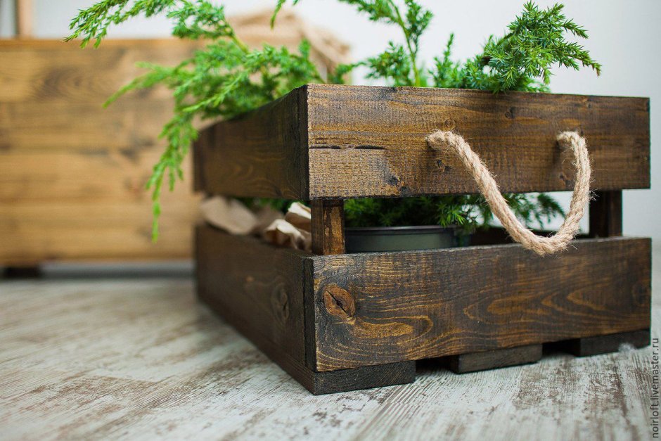 Деревянные ящики для декора