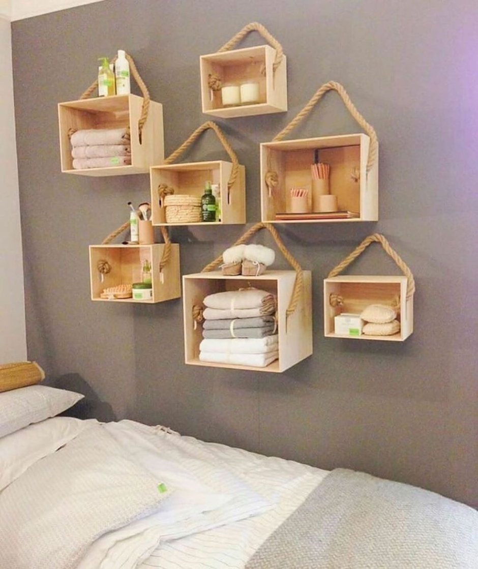 Деревянные ящики в интерьере