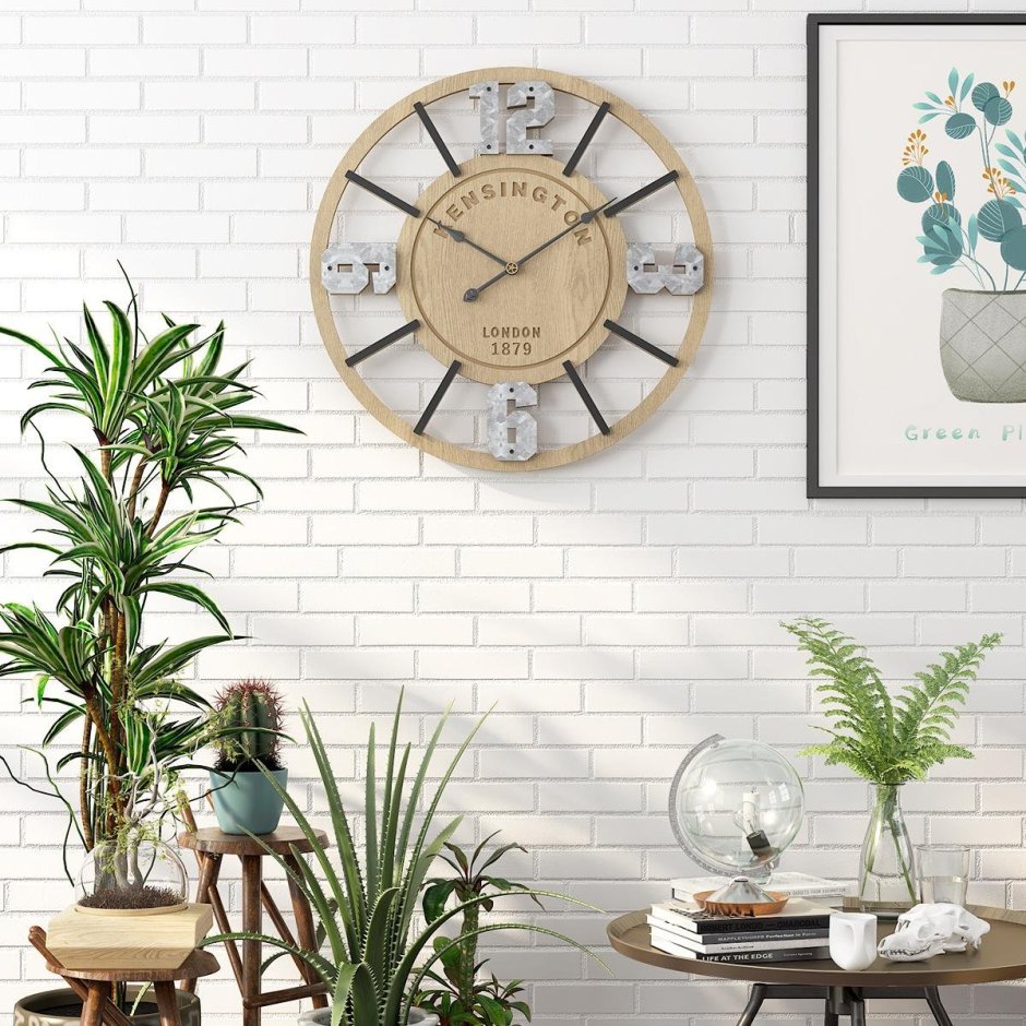 Большие настенные часы в скандинавском стиле