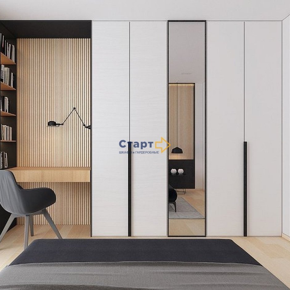 Белый встроенный шкаф