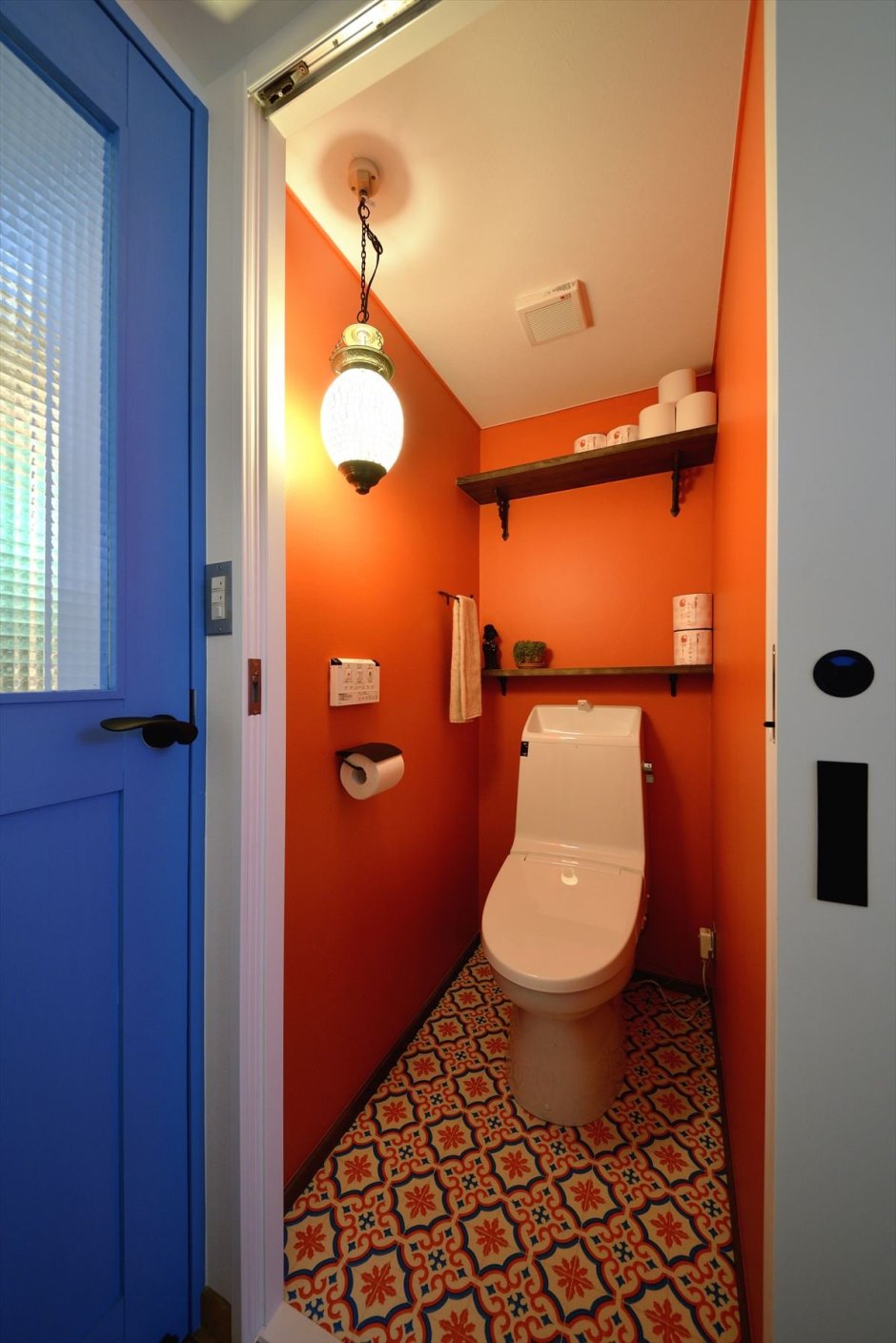 Туалет окрашенный краской