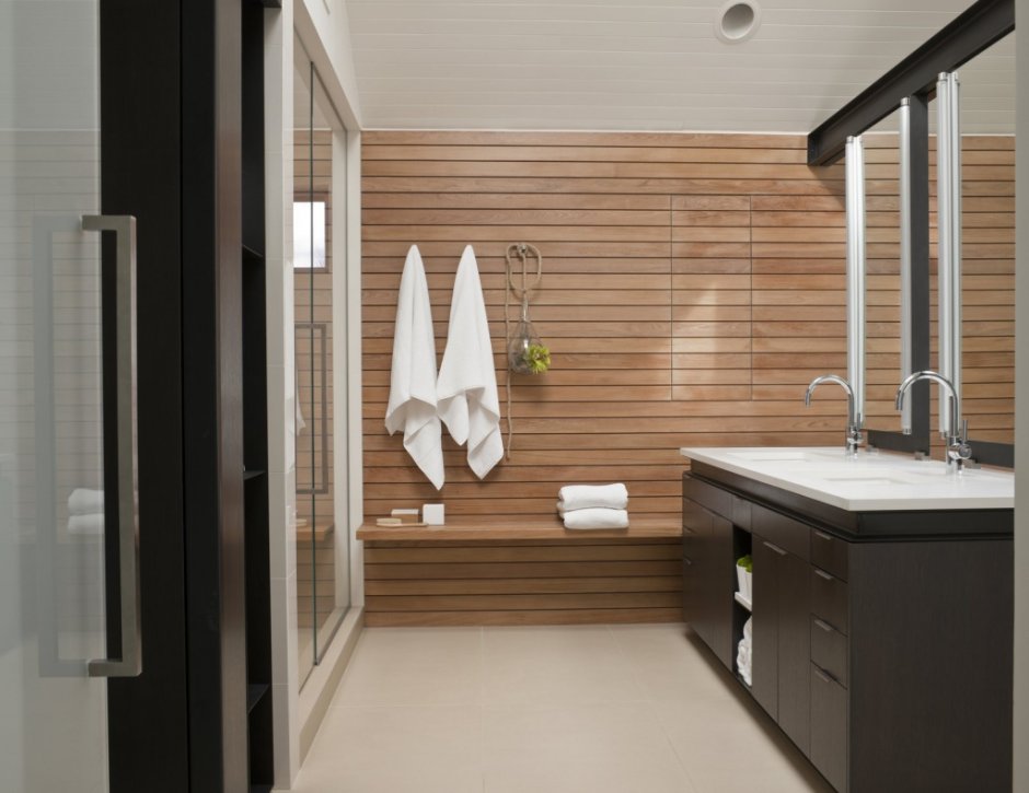 Комбинированная отделка ванной