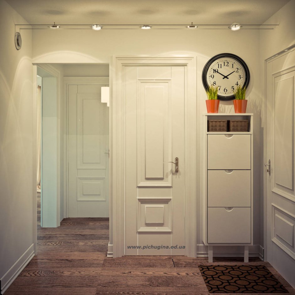 Прихожая в голубых тонах