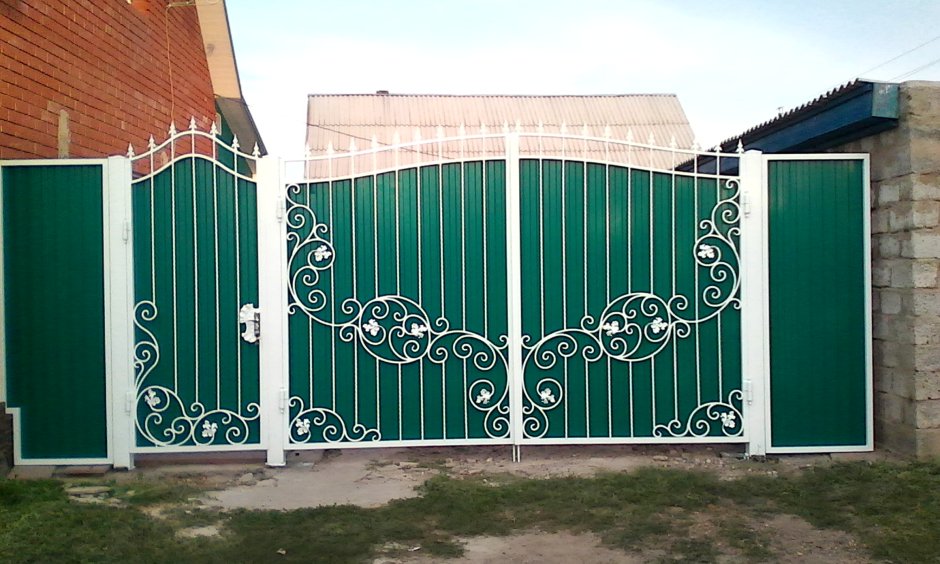 Ворота с элементами ковки
