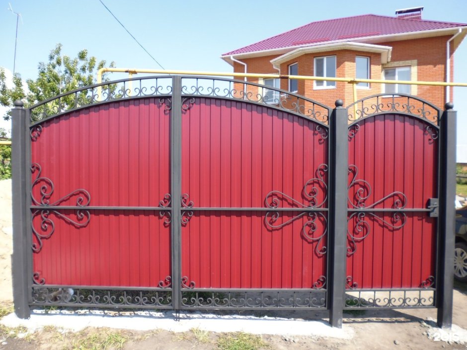 Распашные ворота с калитки (w3,0xh3,5м)