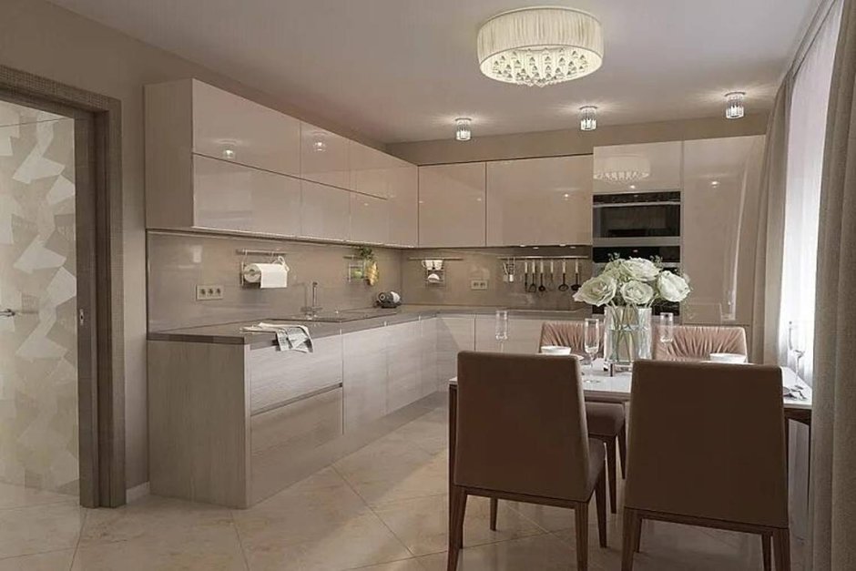 Кухня слоновая кость глянец