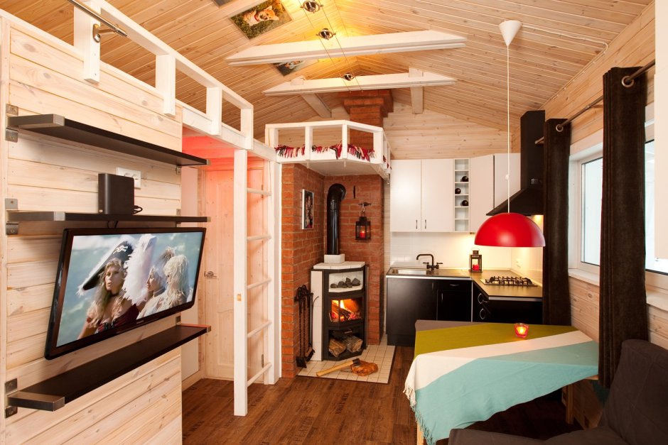 Кухня в деревянном доме