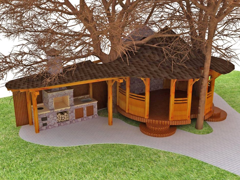 Беседка под старину