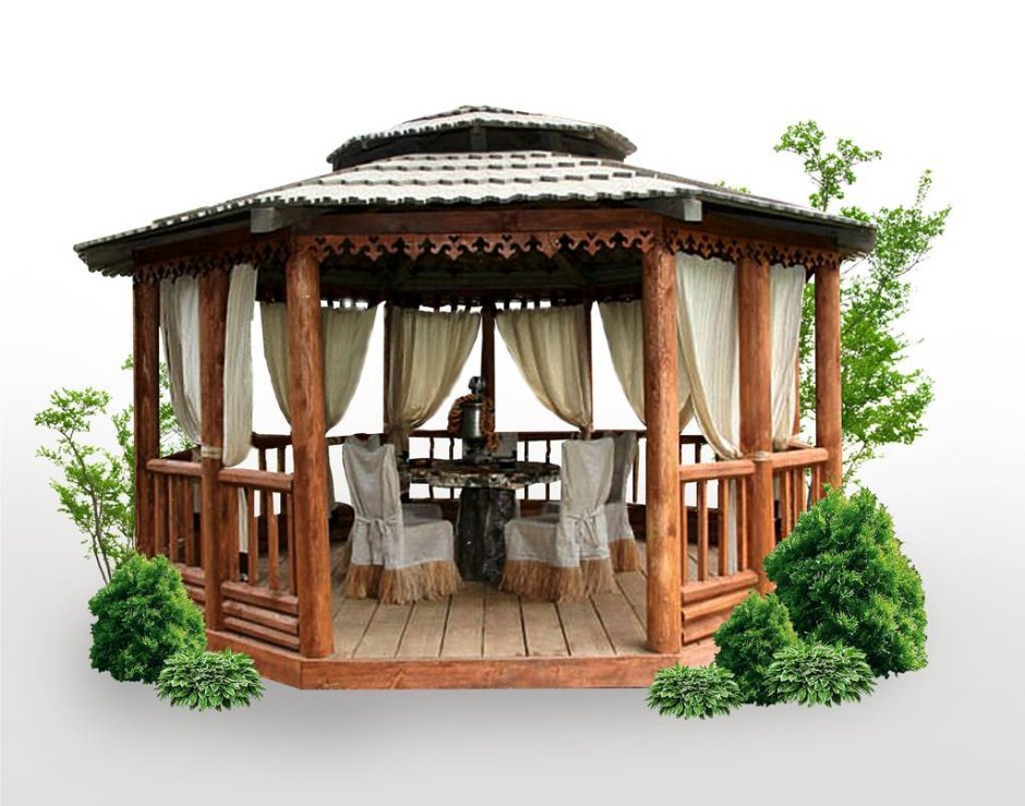 Бревенчатая беседка