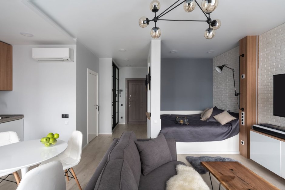 Однокомнатная хрущевка в скандинавском стиле