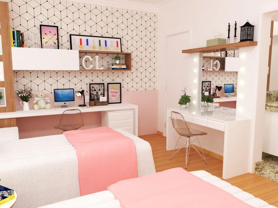 Подростковая комната для двух девочек