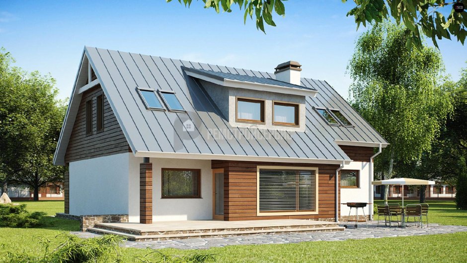 Дом с мансардной крышей