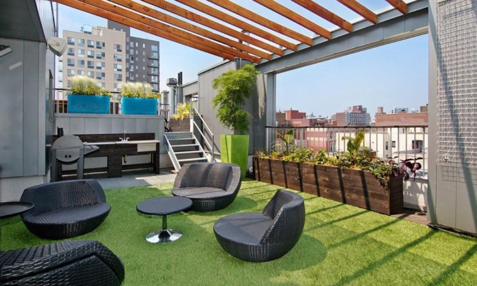 Терраса на крыше многоквартирного дома