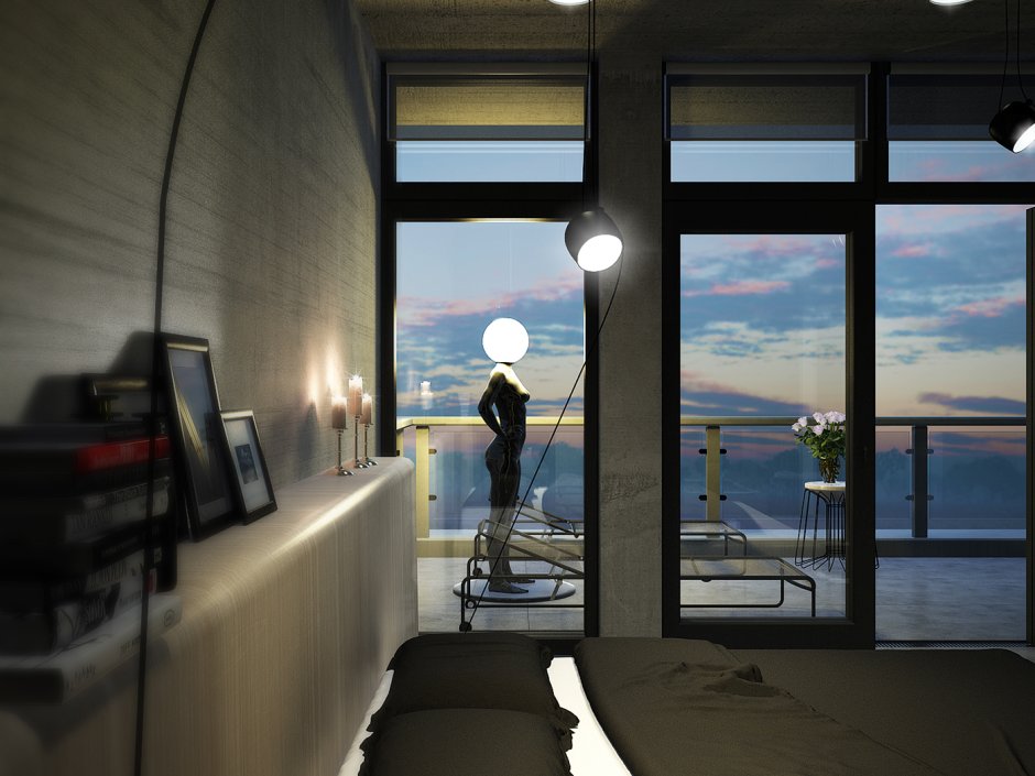 Вид на балкон из комнаты