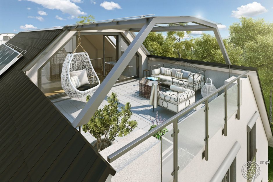 Мансарда с террасой на крыше