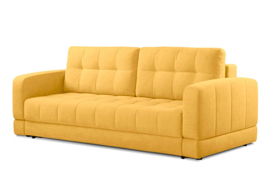 Желтый кожаный диван